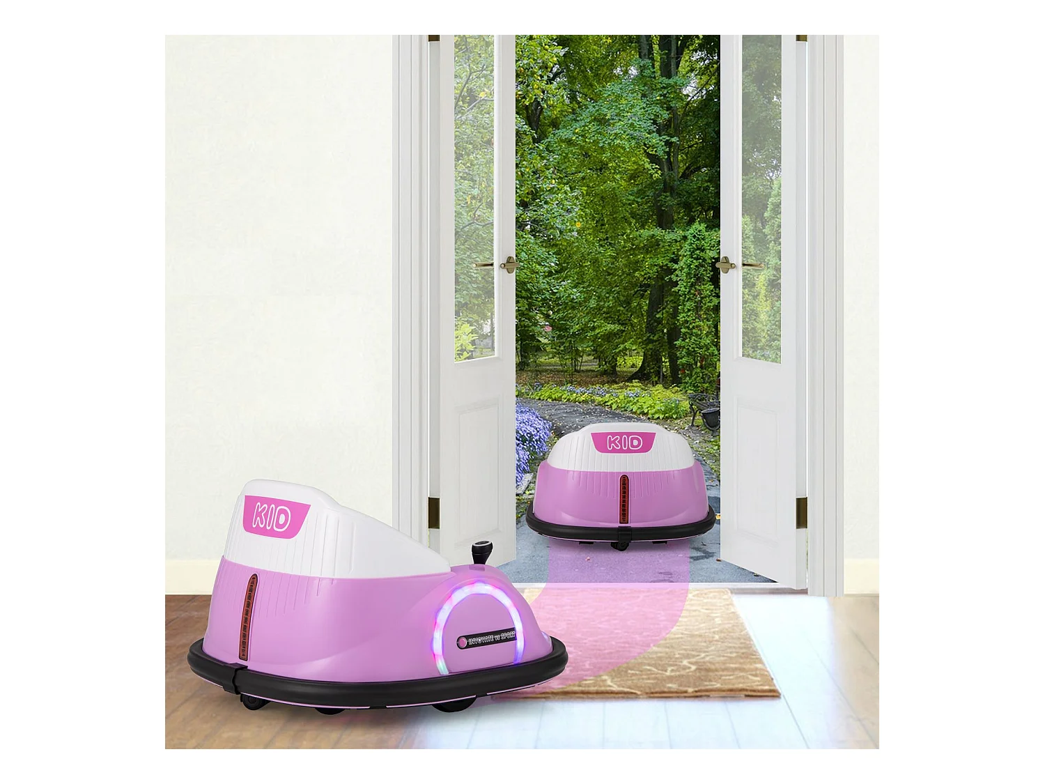 Autoscontro per bambini autoscontro elettrico con luci LED lampeggianti rosa