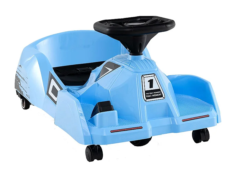 Go-kart elettrico per la pulizia 12V con mop staccabile Telecomando a 3 velocità Blu