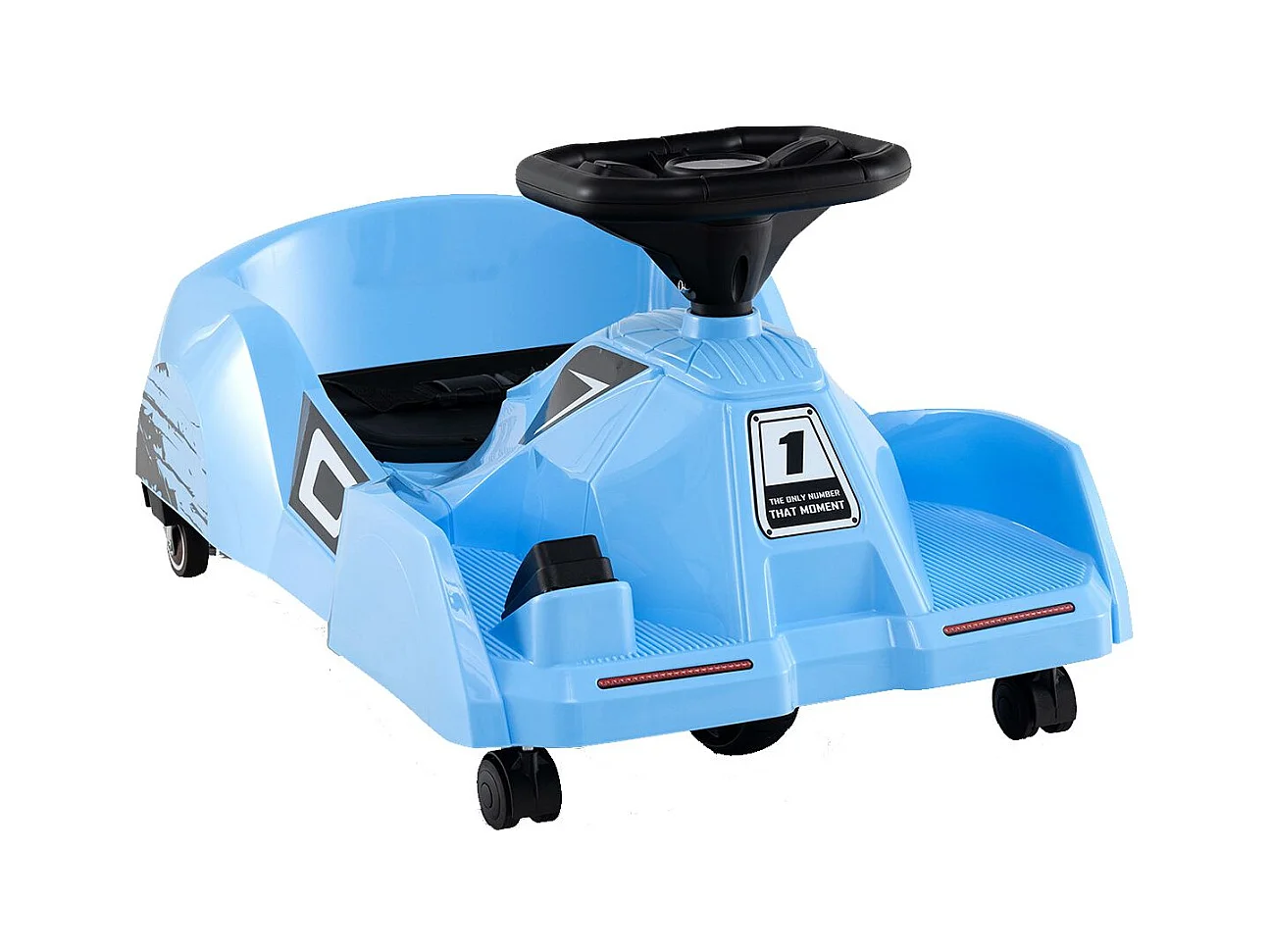 Go-kart elettrico per la pulizia 12V con mop staccabile Telecomando a 3 velocità Blu