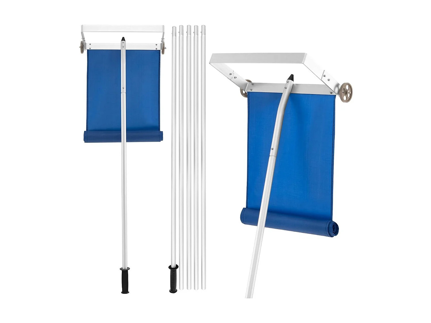 Râteau à Neige pour Toit avec 4 Tiges D'extension 151-611 CM Déneigement de Toit en Aluminium pour Maison Véhicule Garage