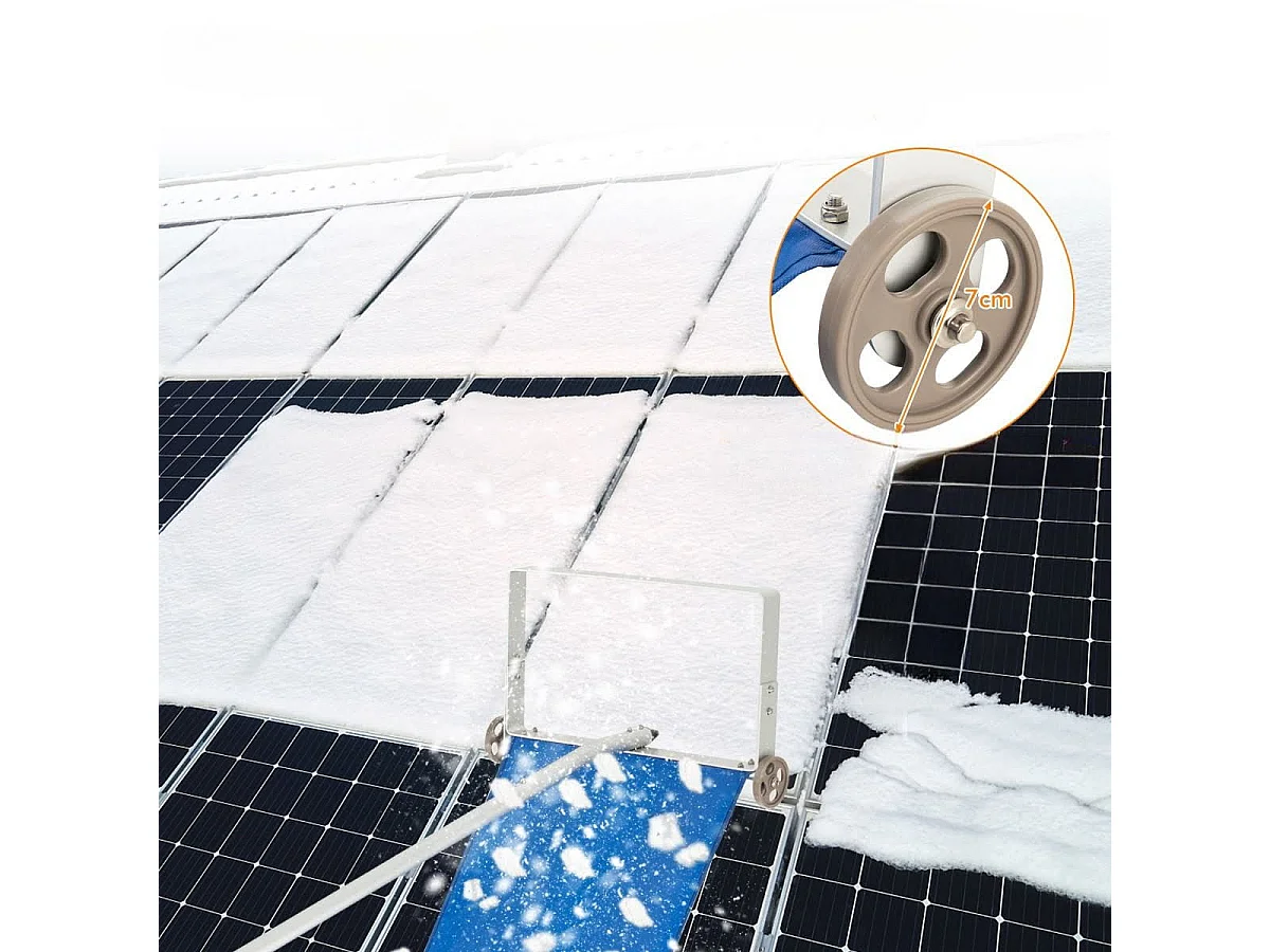 Râteau à Neige pour Toit avec 4 Tiges D'extension 151-611 CM Déneigement de Toit en Aluminium pour Maison Véhicule Garage