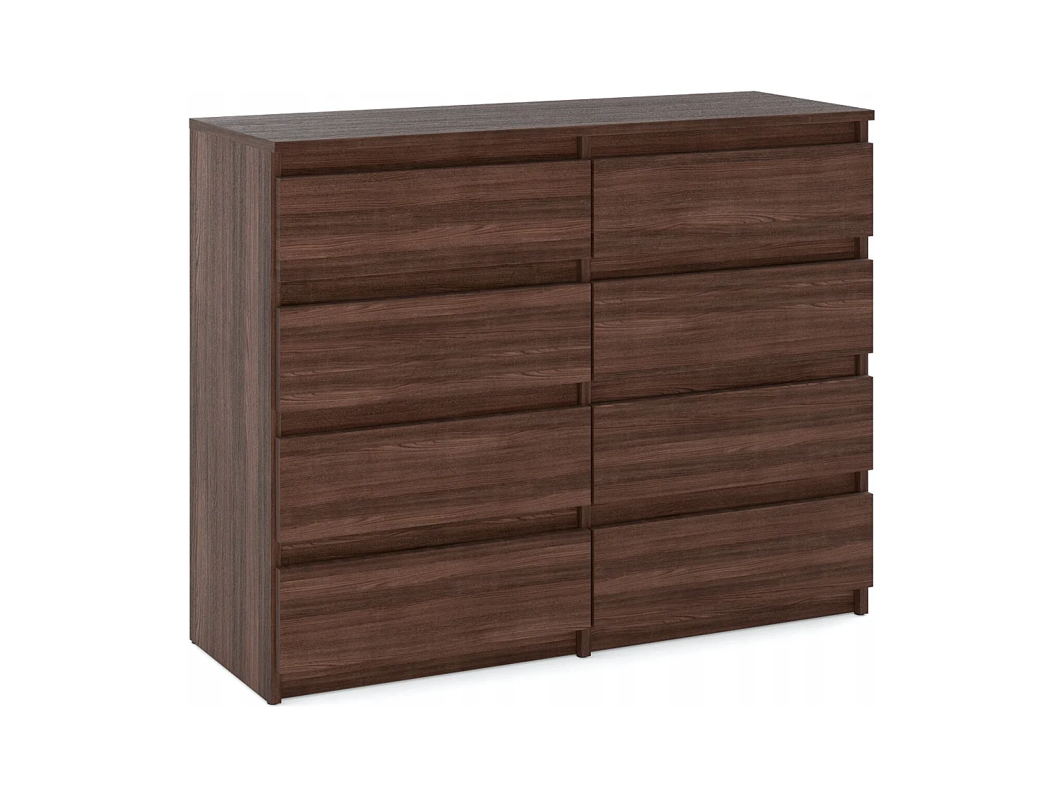 Grande Commode moderne 120 cm Chêne Wenge avec 8 tiroirs – Grand meuble de rangement pour salon