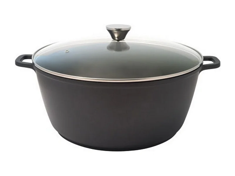 Olla de cocción lenta alta, interior de cerámica con tapa - 32 cm