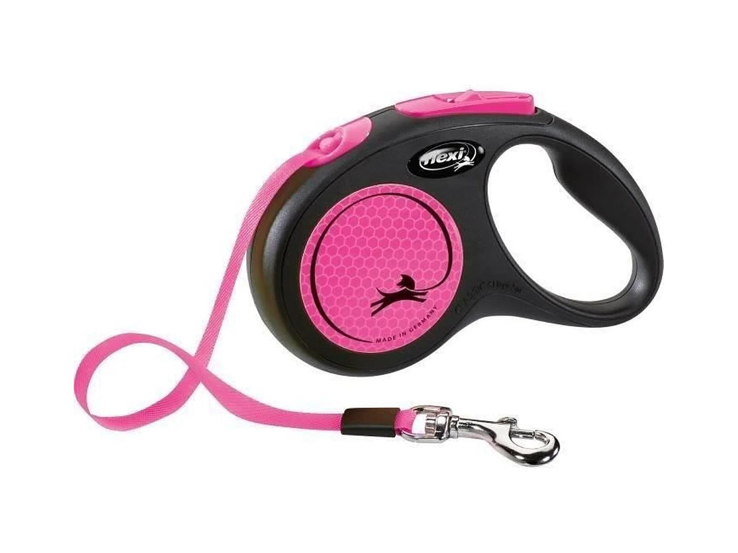 Laisse sangle - Taille S - 5m - Rose fluo