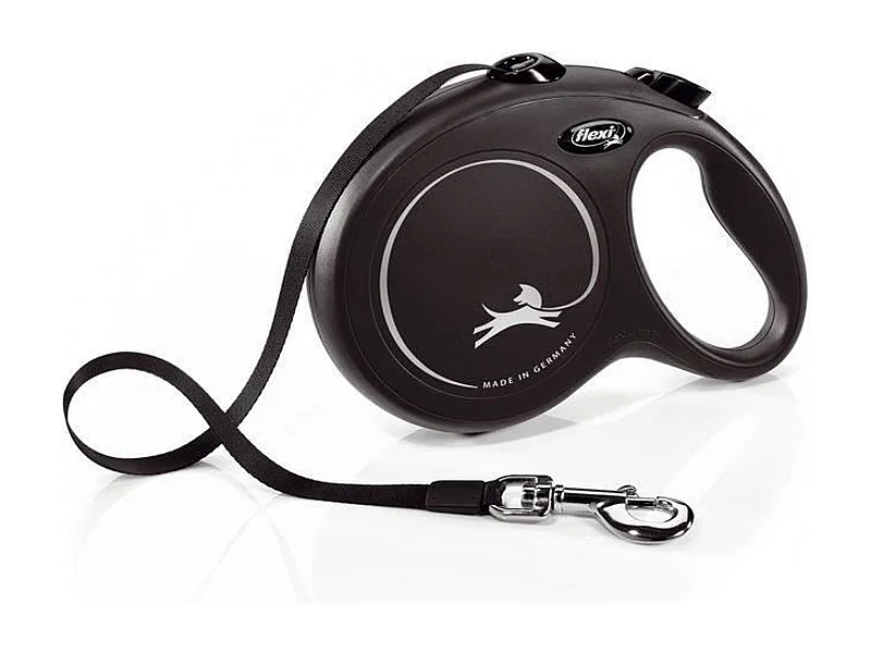 Laisse L Tape 8 m noir