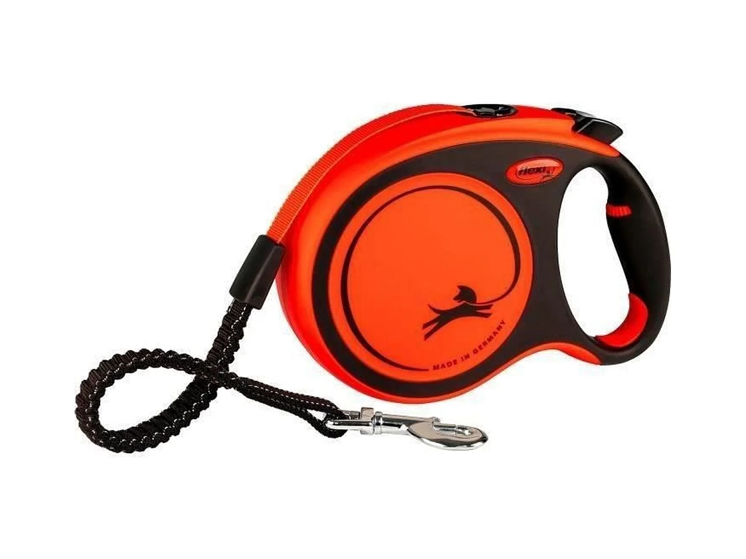 Laisse sangle - Taille L - 8m - Noir et orange