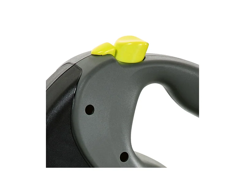 Laisse sangle - Taille M - 8m - Noir et jaune fluo