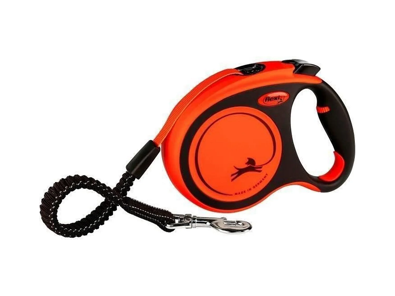 Laisse sangle - Taille L - 5m - Noir et orange