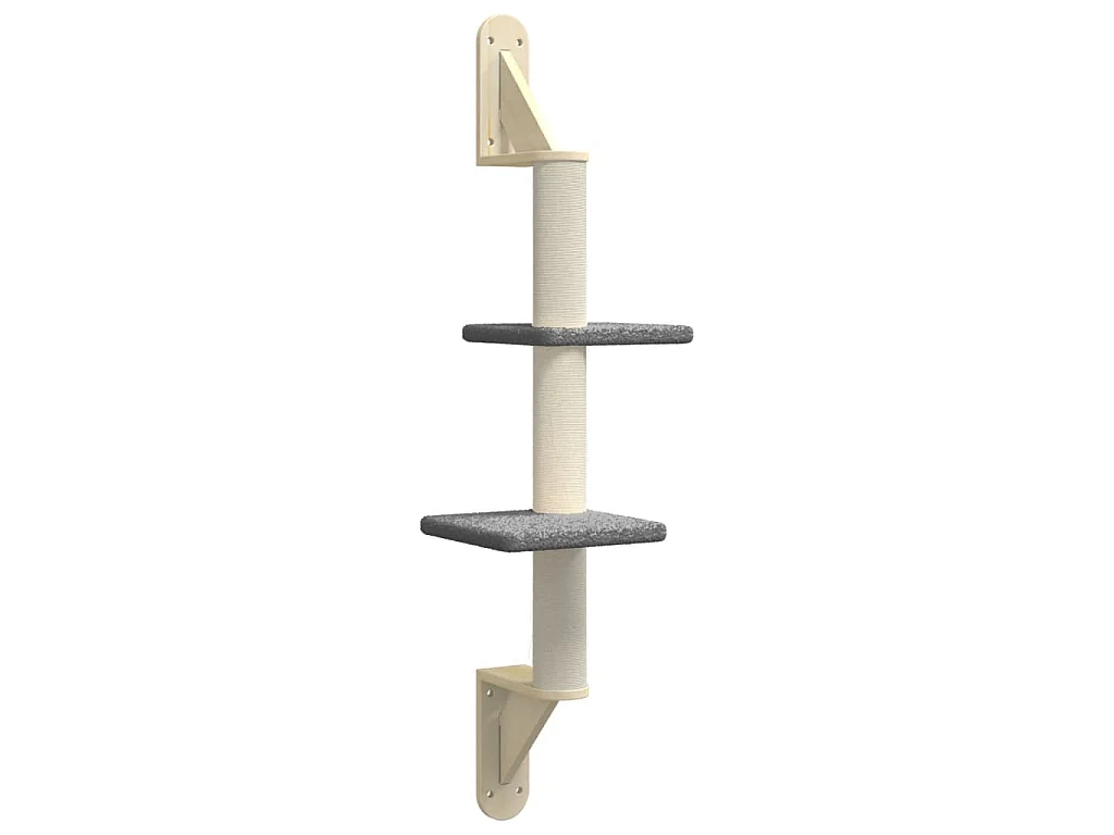 Arbre à chat mural avec griffoir gris foncé 108 cm