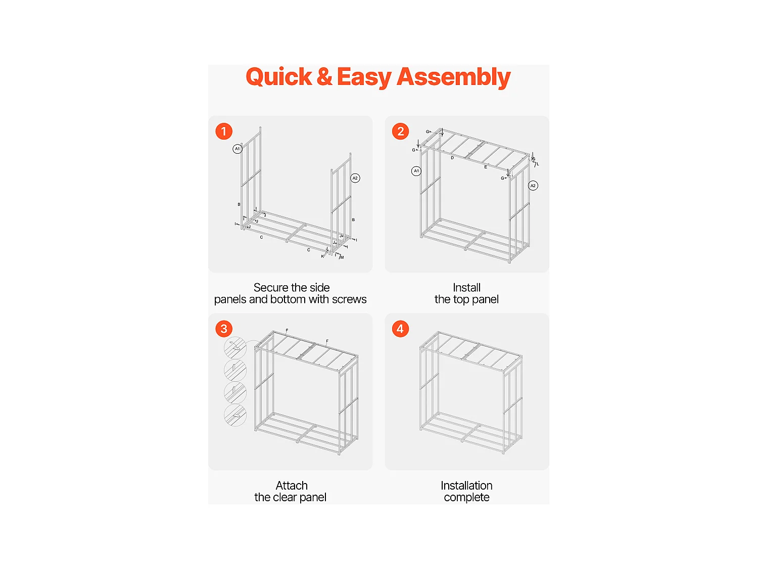 Support à Bois SucceBuy de Chauffage avec Toit Incliné, Range-bûches Extérieur Métal, 143 x 70 x 143 cm, Capacité Charge Maximale 299,4 kg, pour Terrasse