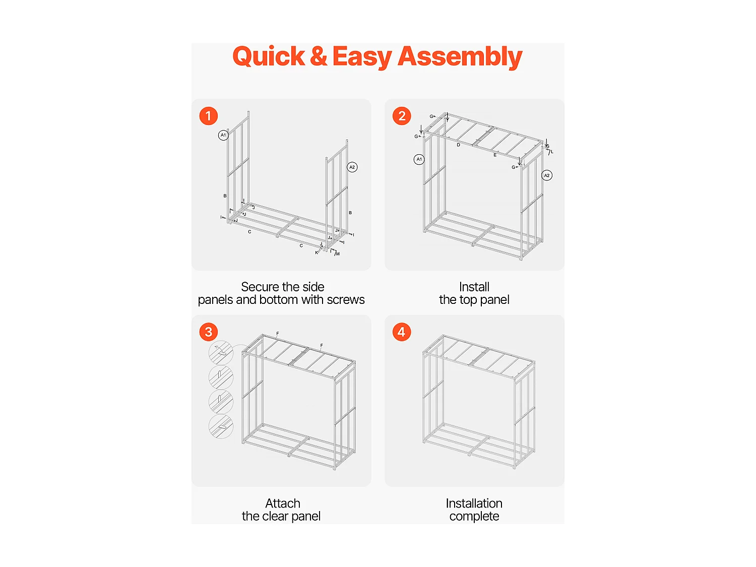 Schowek na Drewno SucceBuy do Ogrzewania z Pochyłym Daszkiem, Metalowy Zewnętrzny Schowek na Drewno, 143 x 70 x 143 cm, Maksymalna Nośność 299,4 kg, na Taras