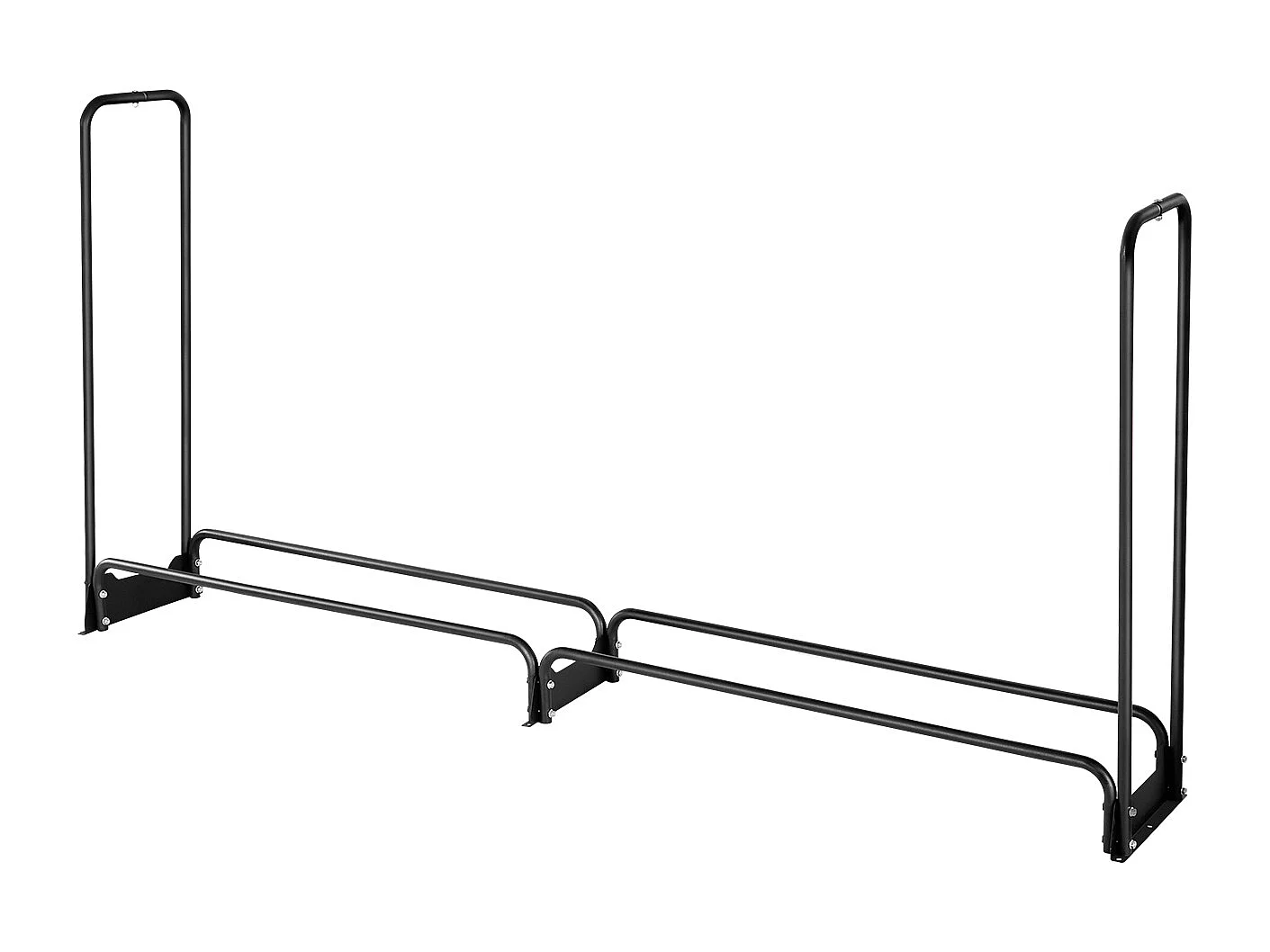 Schowek na Drewno SucceBuy do Ogrzewania z Wodoodpornym Pokrowcem, Metalowy Zewnętrzny Schowek na Drewno, 257 x 36 x 117 cm, Maksymalne Obciążenie 299,4 kg