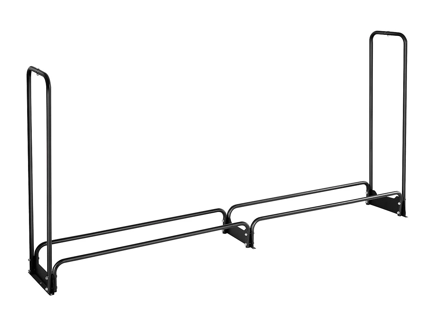 Schowek na Drewno SucceBuy do Ogrzewania z Wodoodpornym Pokrowcem, Metalowy Zewnętrzny Schowek na Drewno, 257 x 36 x 117 cm, Maksymalne Obciążenie 299,4 kg
