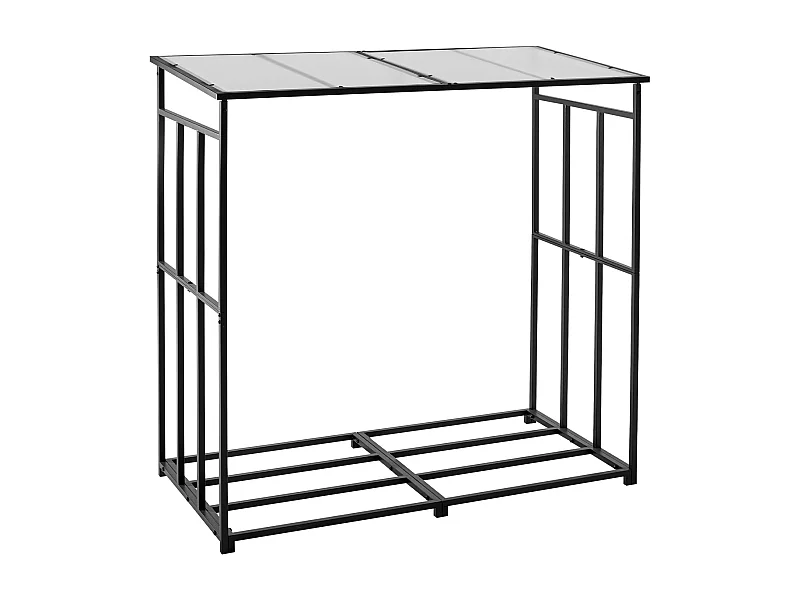Support à Bois SucceBuy de Chauffage avec Toit Incliné, Range-bûches Extérieur Métal, 185 x 70 x 180 cm, Capacité Charge Maximale 299,4 kg, pour Terrasse