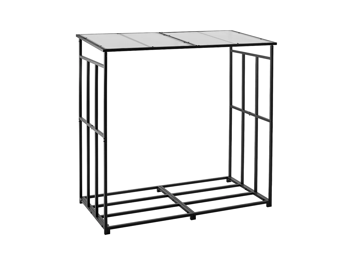 Support à Bois SucceBuy de Chauffage avec Toit Incliné, Range-bûches Extérieur Métal, 185 x 70 x 180 cm, Capacité Charge Maximale 299,4 kg, pour Terrasse