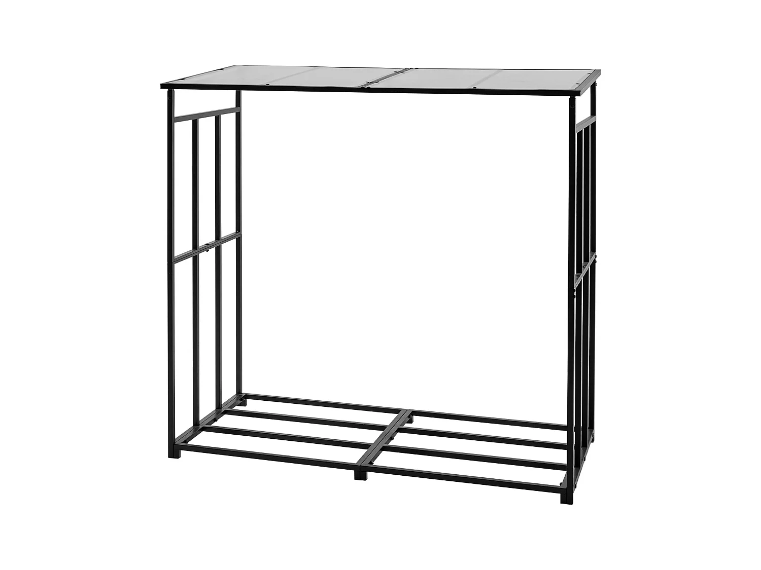 Support à Bois SucceBuy de Chauffage avec Toit Incliné, Range-bûches Extérieur Métal, 185 x 70 x 180 cm, Capacité Charge Maximale 299,4 kg, pour Terrasse