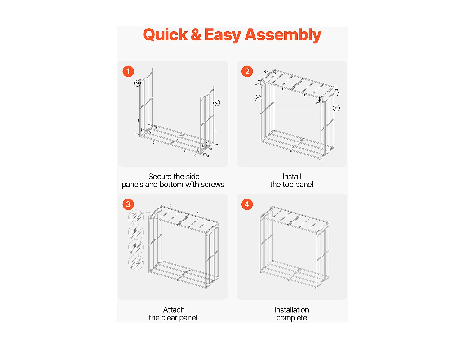 Schowek na Drewno SucceBuy do Ogrzewania z Pochyłym Daszkiem, Metalowy Zewnętrzny Schowek na Drewno, 185 x 70 x 180 cm, Maksymalna Nośność 299,4 kg, na Taras