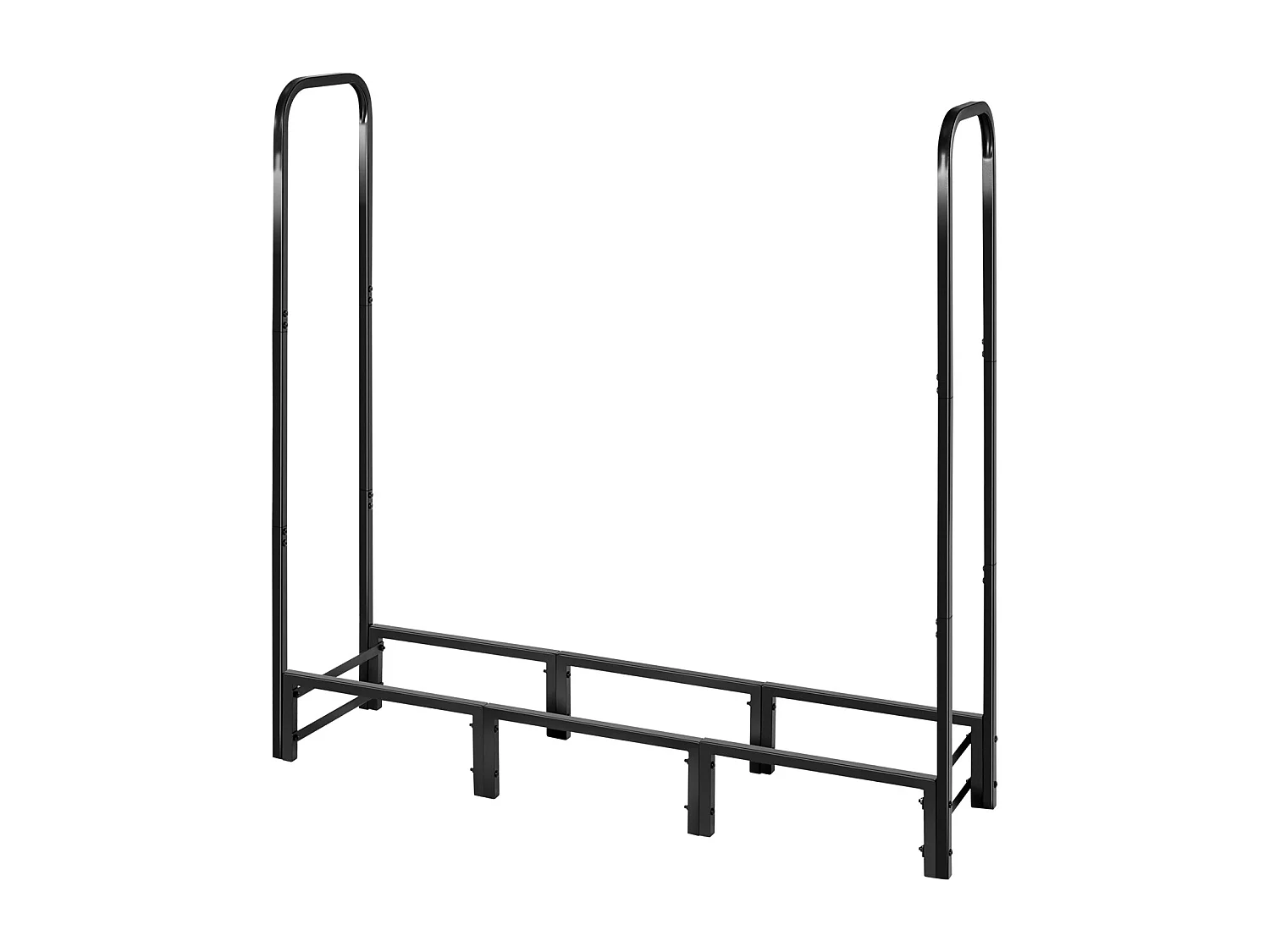 Schowek na Drewno SucceBuy do Ogrzewania z Wodoodpornym Pokrowcem, Metalowy Zewnętrzny Schowek na Drewno, 122 x 32 x 118 cm, Maksymalne Obciążenie 181,4 kg
