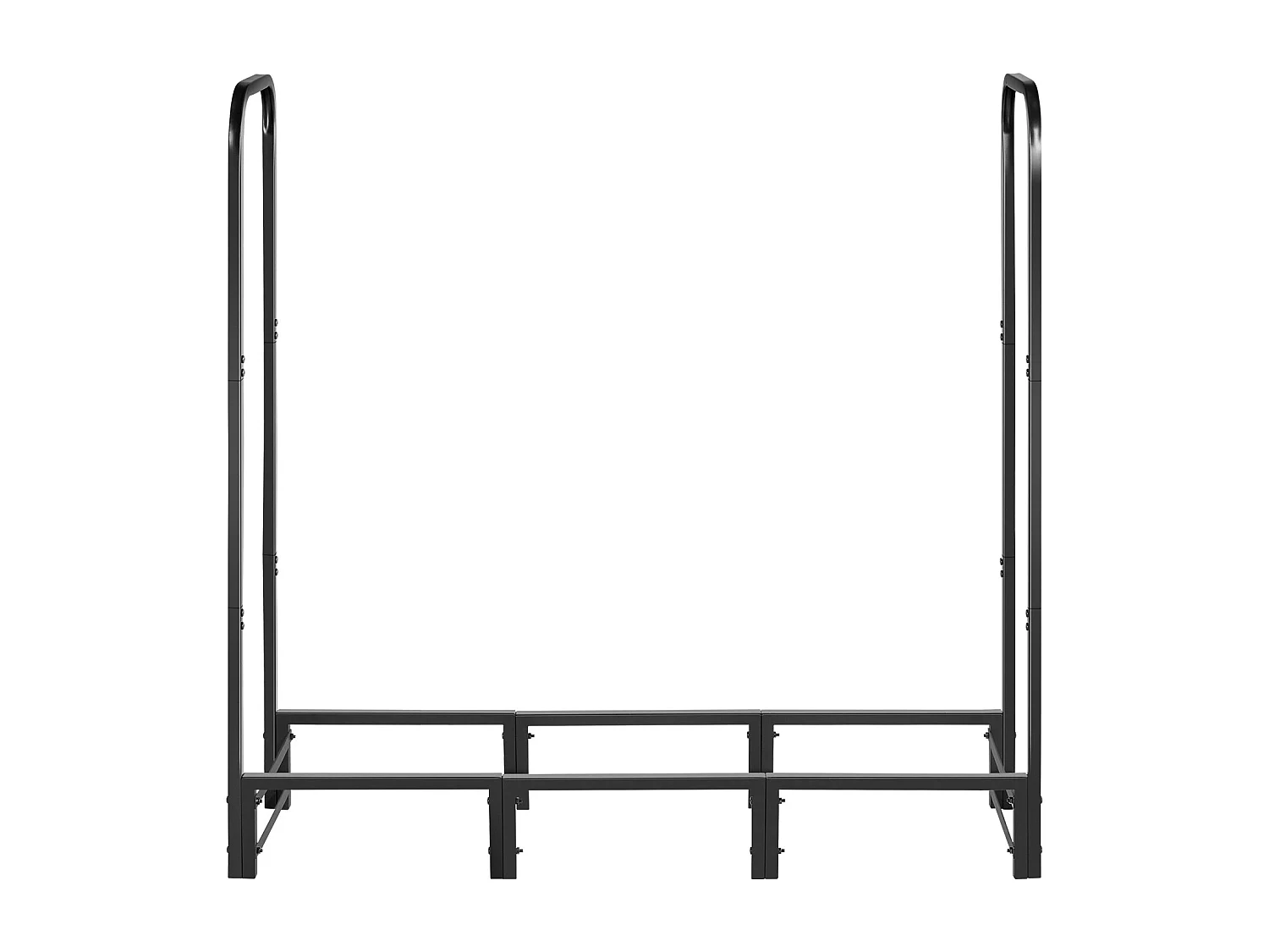 Schowek na Drewno SucceBuy do Ogrzewania z Wodoodpornym Pokrowcem, Metalowy Zewnętrzny Schowek na Drewno, 122 x 32 x 118 cm, Maksymalne Obciążenie 181,4 kg