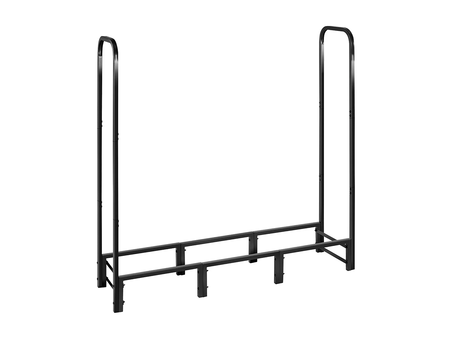 Schowek na Drewno SucceBuy do Ogrzewania z Wodoodpornym Pokrowcem, Metalowy Zewnętrzny Schowek na Drewno, 122 x 32 x 118 cm, Maksymalne Obciążenie 181,4 kg