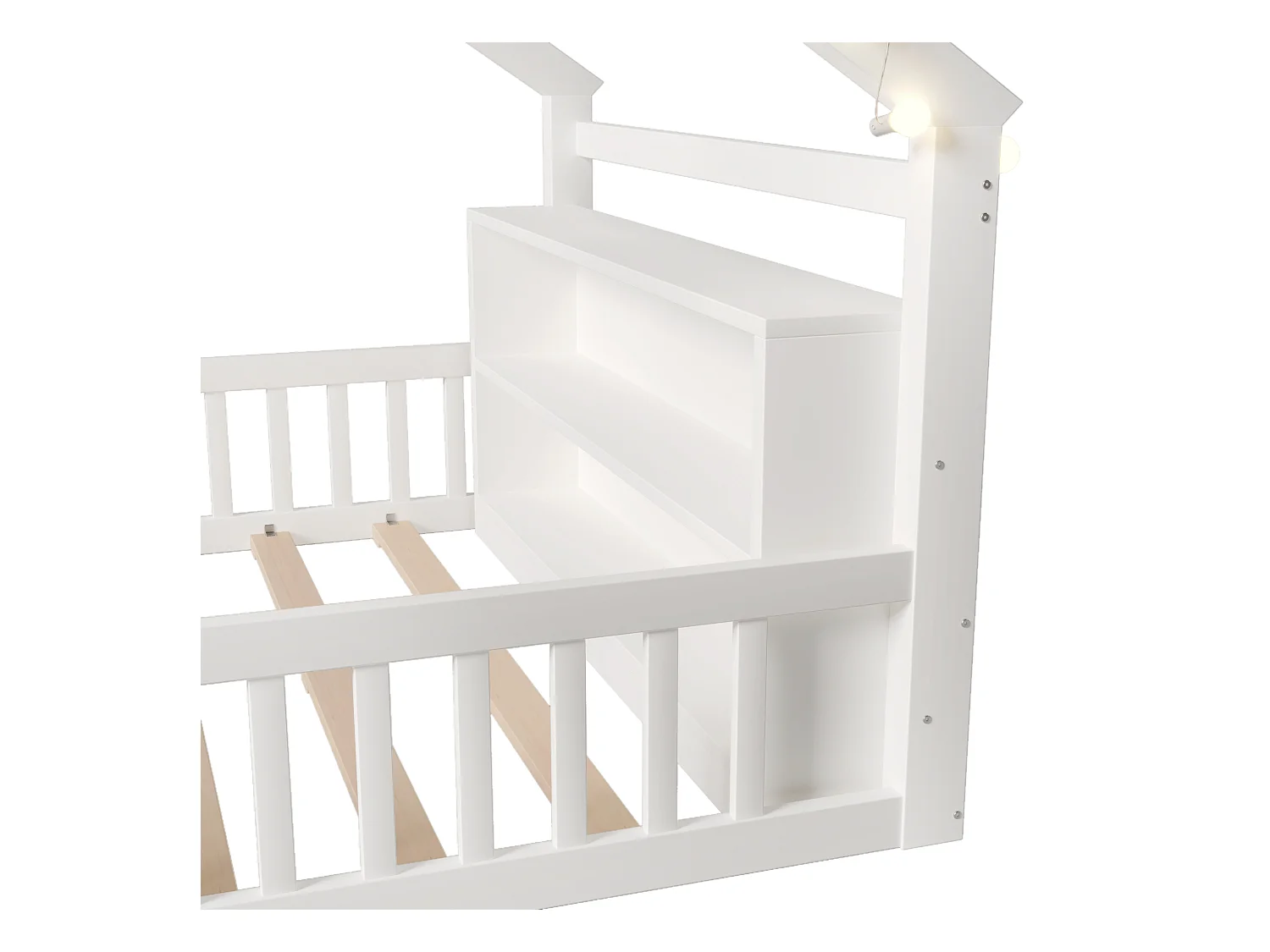 Lit enfant 140x190 cm - avec barrières de sécurité - pin - blanc (matelas non inclus)