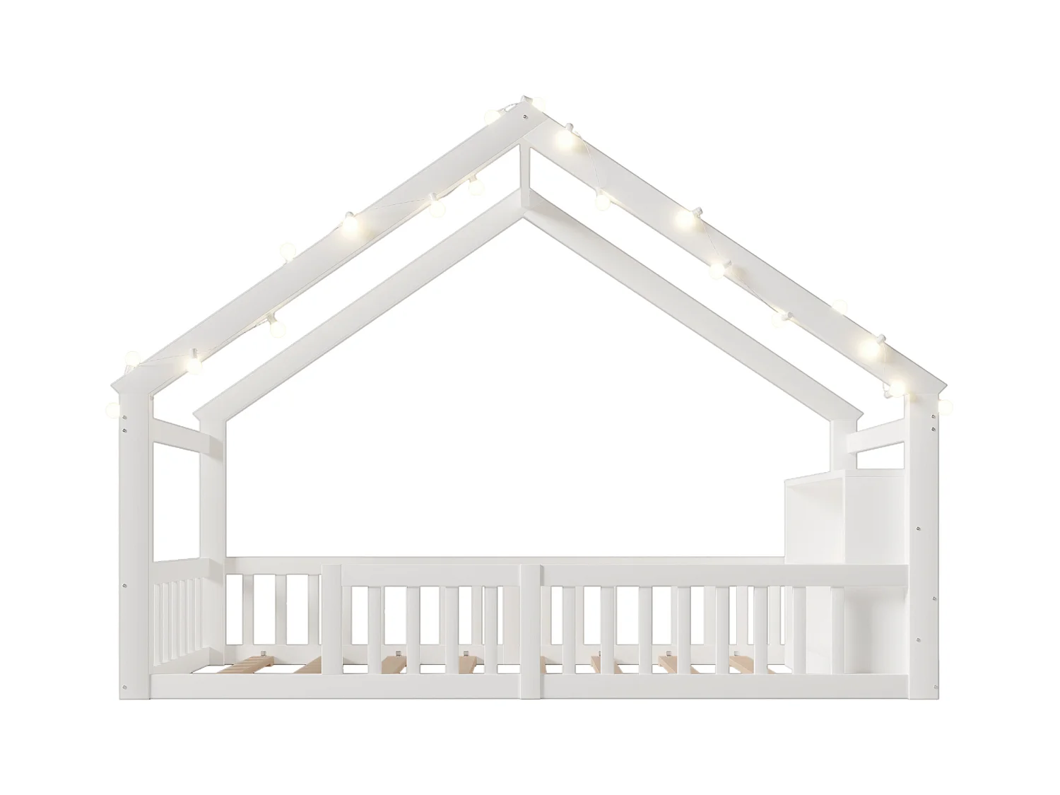 Lit enfant 90x190 cm - avec barrières de sécurité - pin - blanc (matelas non inclus)