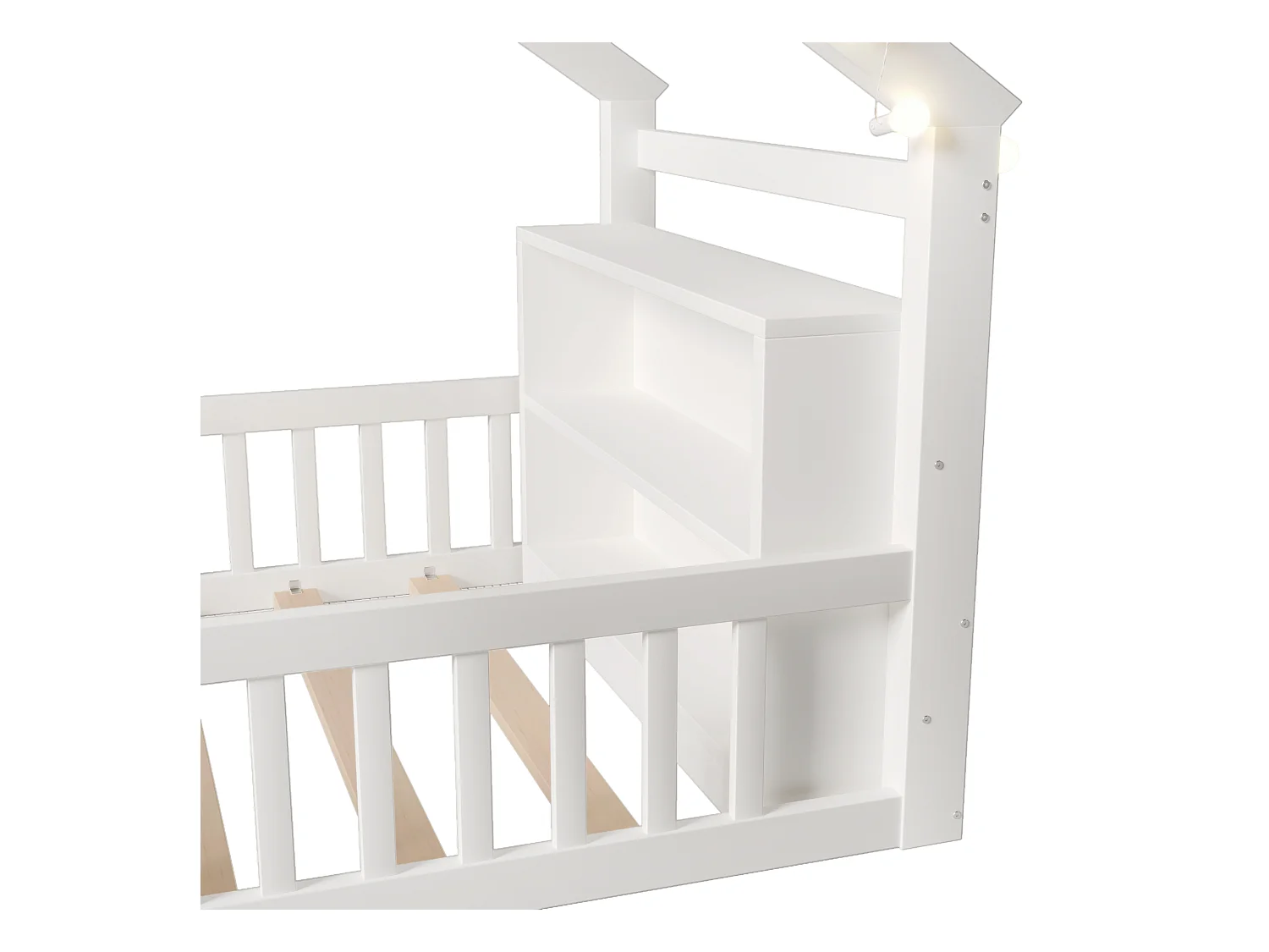 Lit enfant 90x190 cm - avec barrières de sécurité - pin - blanc (matelas non inclus)