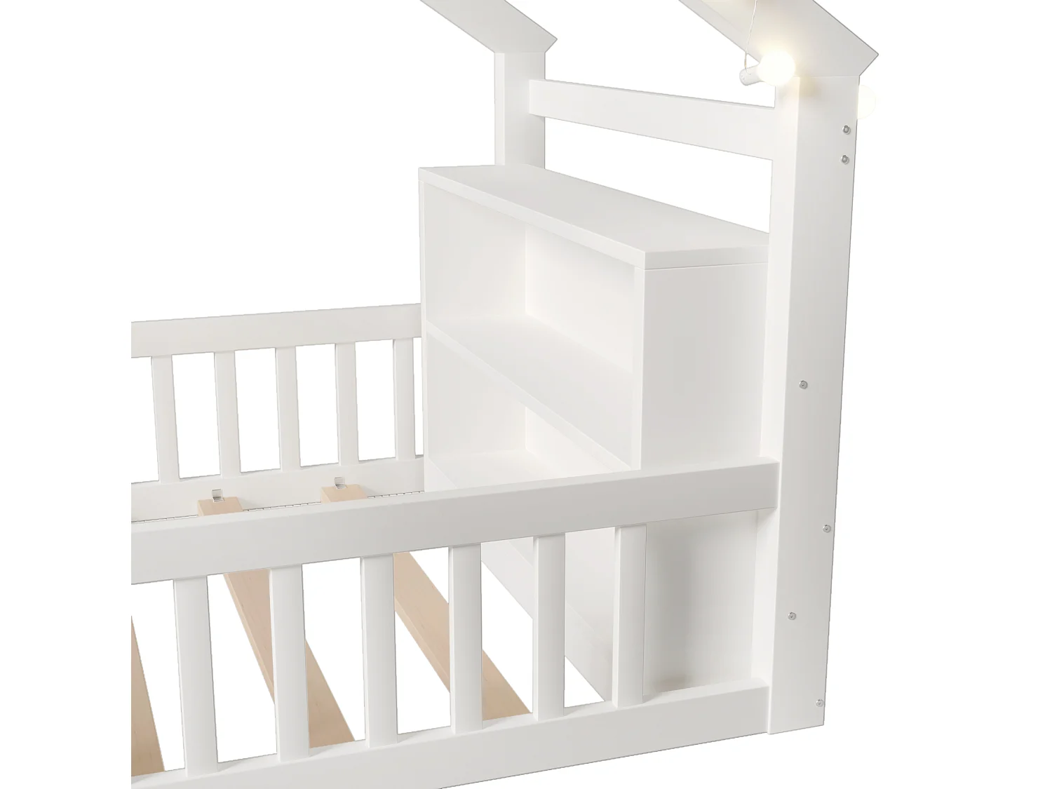 Letto bambino 90x190 cm - con barriere di sicurezza - pino - bianco (materasso non incluso)