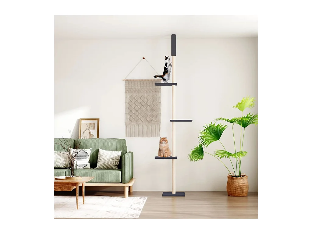 Arbre à chat du sol au plafond Gris foncé 267,5-297,5 cm