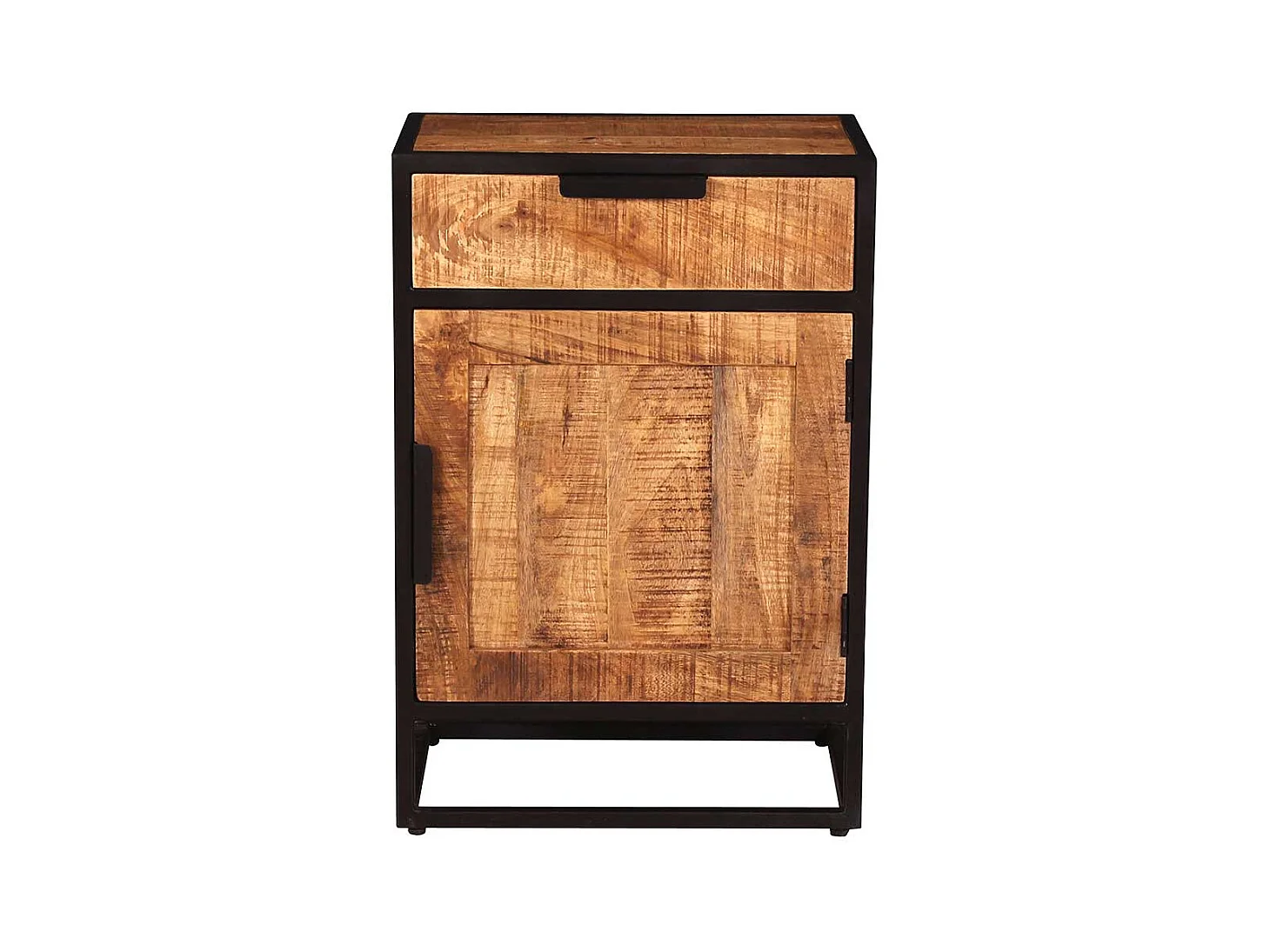 Massivholz Kommode aus Mangobaum und Metall rechteckig