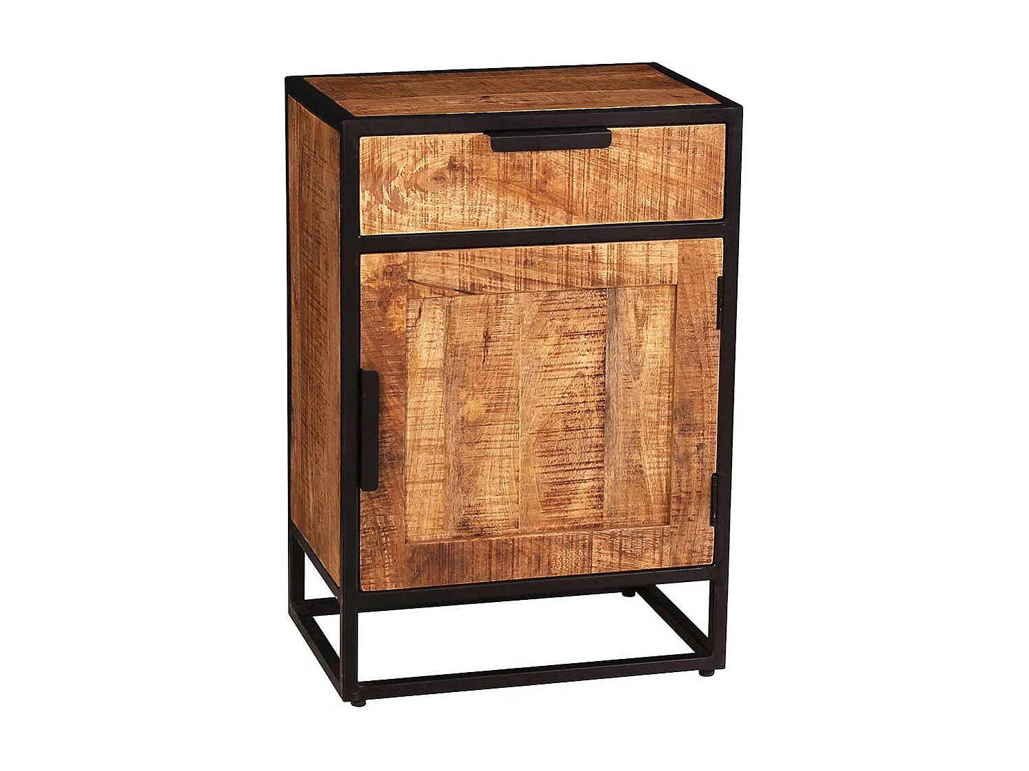 Massivholz Kommode aus Mangobaum und Metall rechteckig