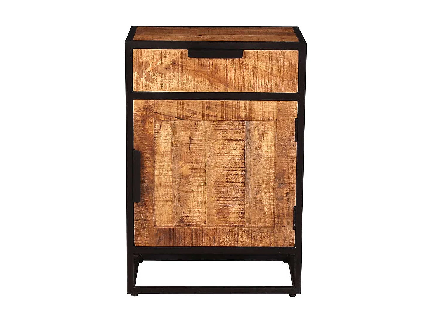 Massivholz Kommode aus Mangobaum und Metall rechteckig