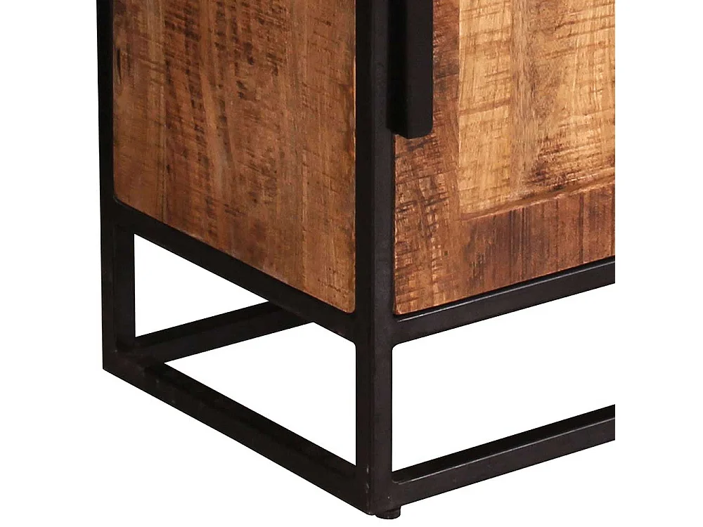 Massivholz Kommode aus Mangobaum und Metall rechteckig