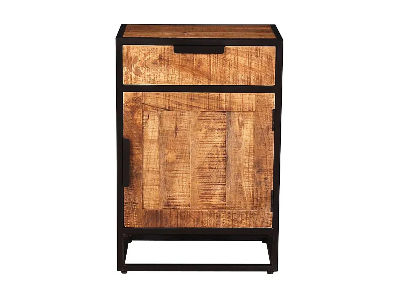 Massivholz Kommode aus Mangobaum und Metall rechteckig