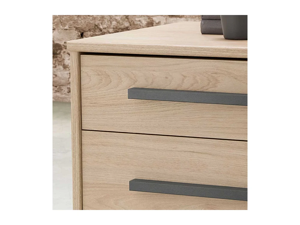 Nachtkommoden in Eiche Optik und Dunkelgrau Made in Germany