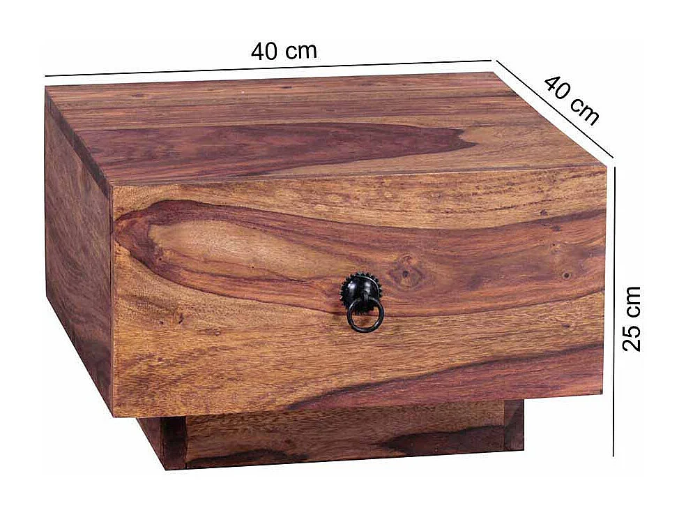 Nachttisch aus Sheesham Massivholz 40 cm breit