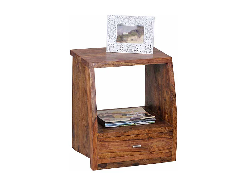 Nachtkonsole aus Sheesham Massivholz 45 cm breit