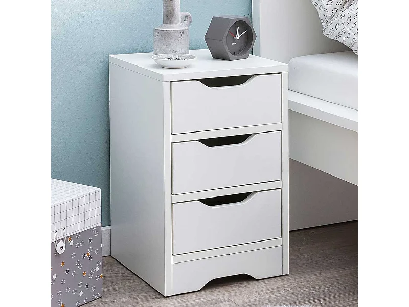 Schlafkommode in Weiß drei Schubladen