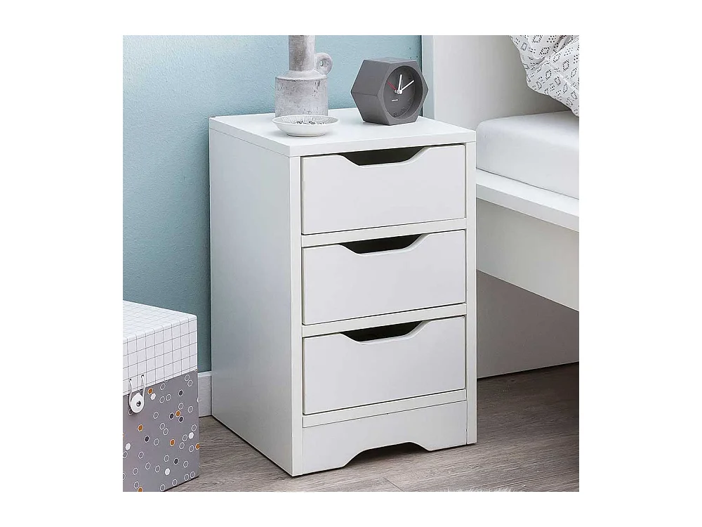 Schlafkommode in Weiß drei Schubladen