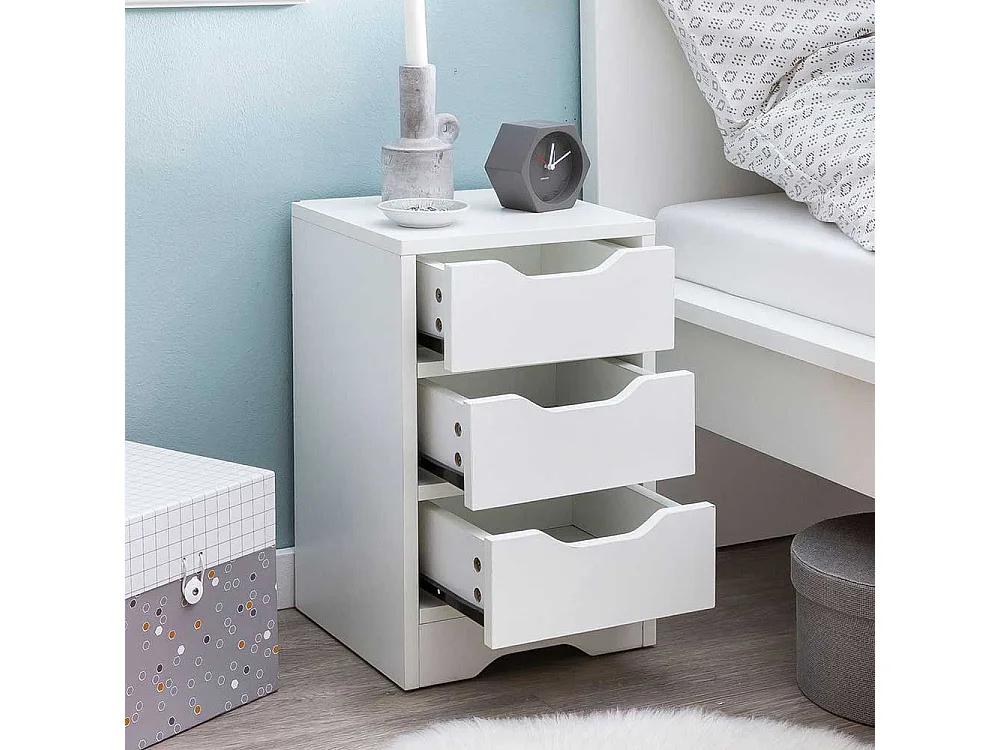 Schlafkommode in Weiß drei Schubladen