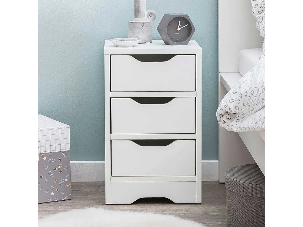 Schlafkommode in Weiß drei Schubladen