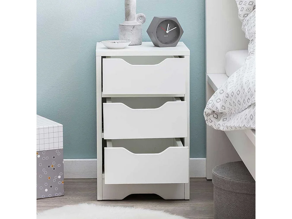 Schlafkommode in Weiß drei Schubladen