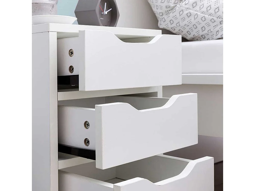 Schlafkommode in Weiß drei Schubladen