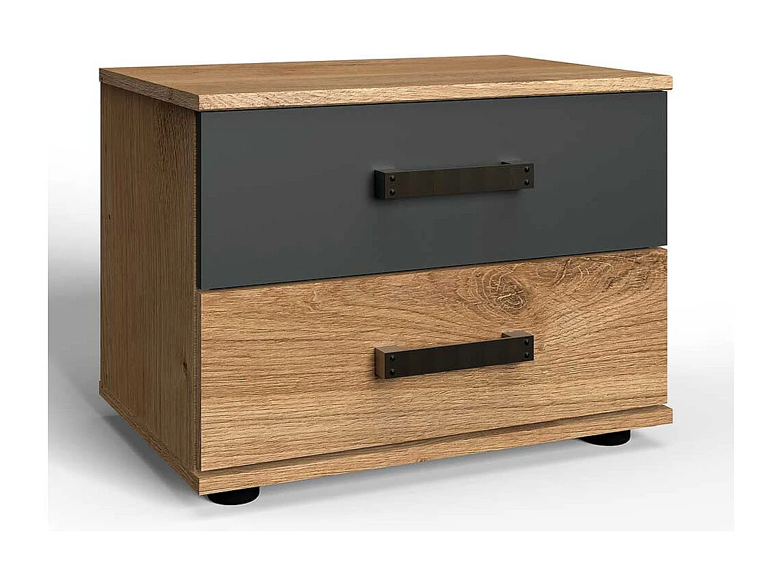 Nachtkästchen im Industry und Loft Stil zwei Schubladen