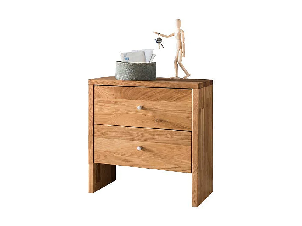 Garderoben Kommode aus Wildeiche Massivholz 2 Schubladen