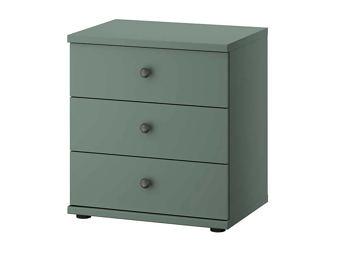 Nachtkonsole mit Schubladen in Graugrün modernen Landhausstil