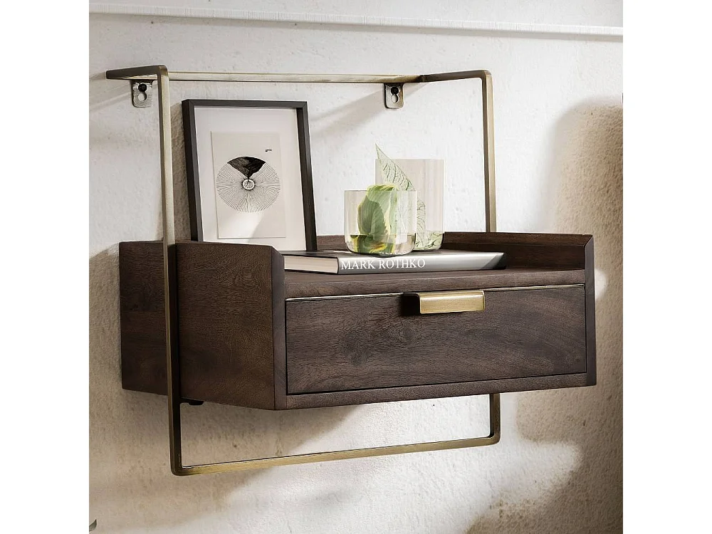 Nachttisch Nachtschrank in Dunkelbraun mit einer Schublade