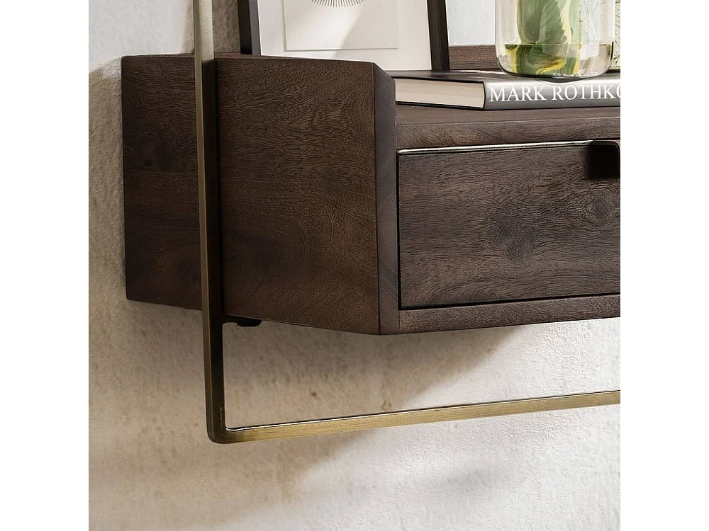 Nachttisch Nachtschrank in Dunkelbraun mit einer Schublade