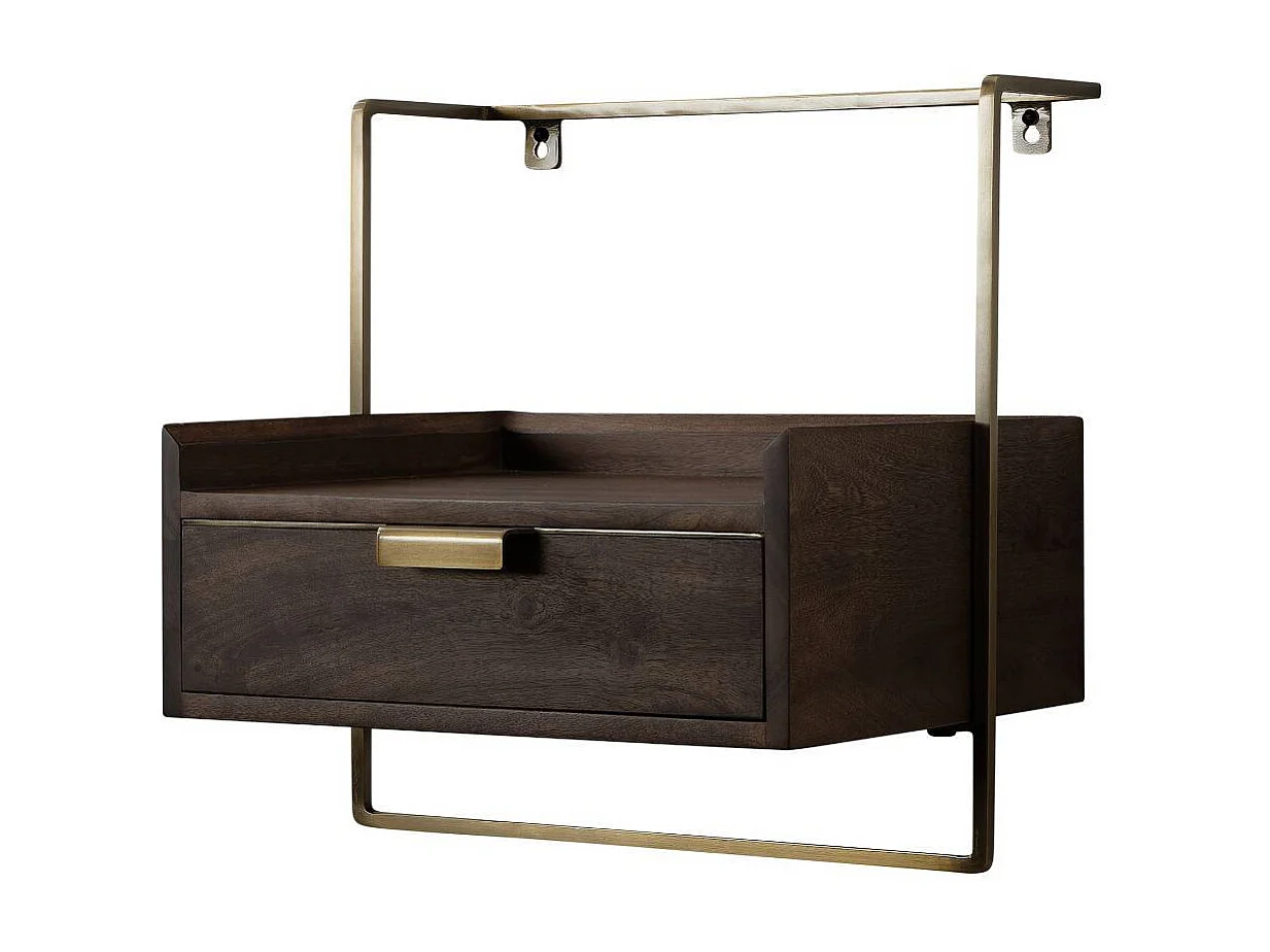 Nachttisch Nachtschrank in Dunkelbraun mit einer Schublade