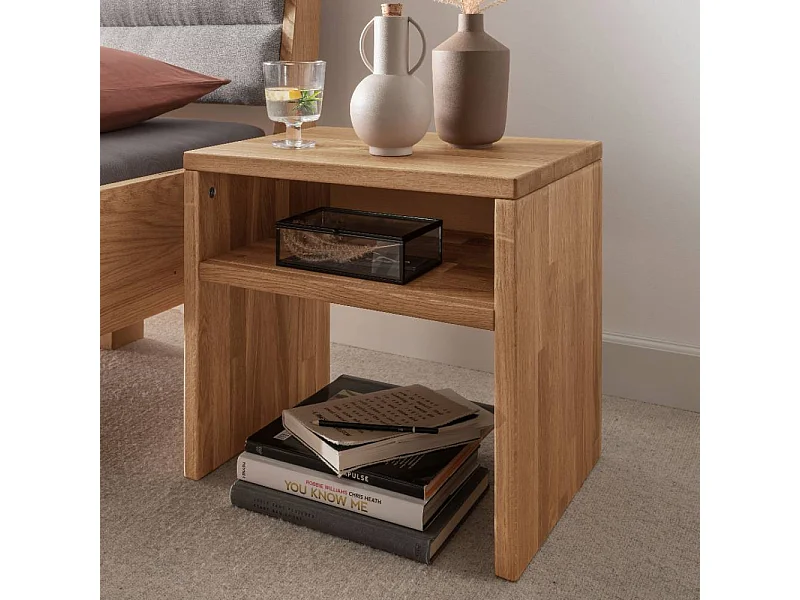 Nachtschrank Nachtkonsole aus Wildeiche Massivholz mit Wangengestell